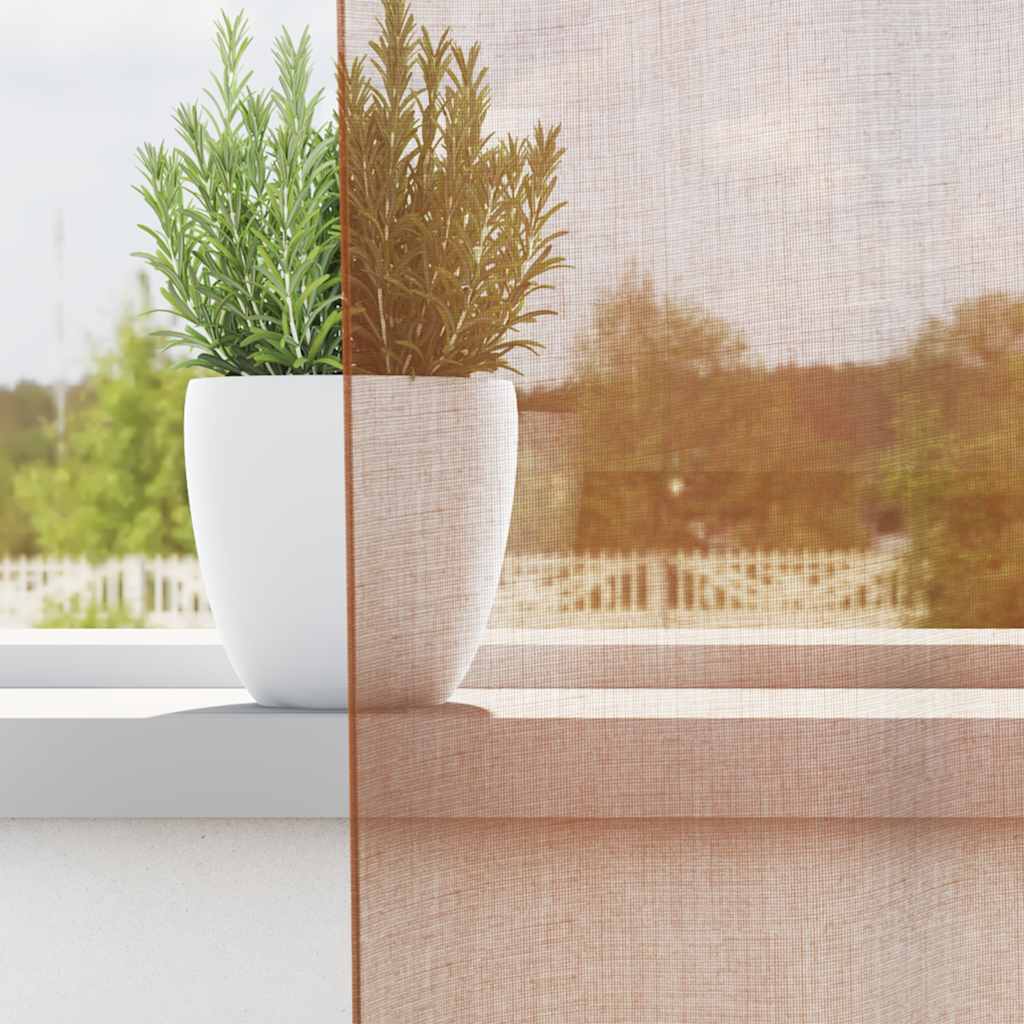Voile Curtains with Grommets 2 pcs Terracotta