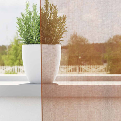 Voile Curtains with Grommets 2 pcs Terracotta