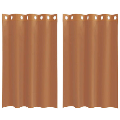 Voile Curtains with Grommets 2 pcs Terracotta