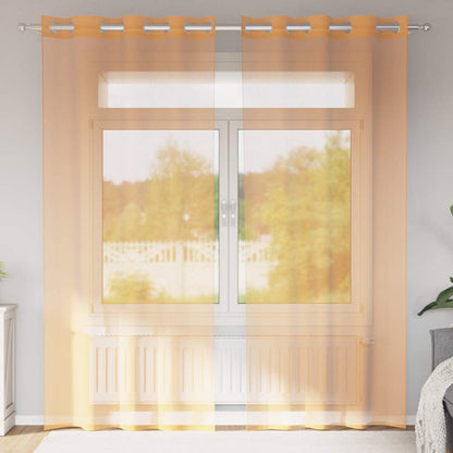 Voile Curtains with Grommets 2 pcs Terracotta