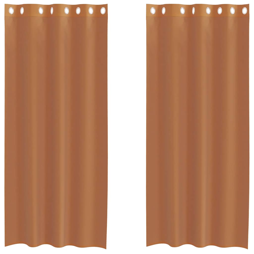 Voile Curtains with Grommets 2 pcs Terracotta
