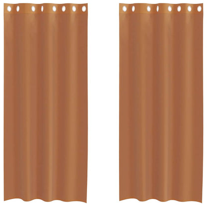 Voile Curtains with Grommets 2 pcs Terracotta
