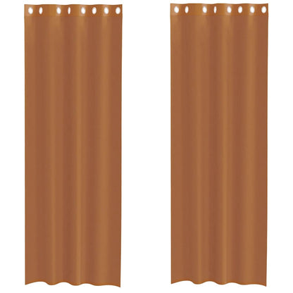 Voile Curtains with Grommets 2 pcs Terracotta