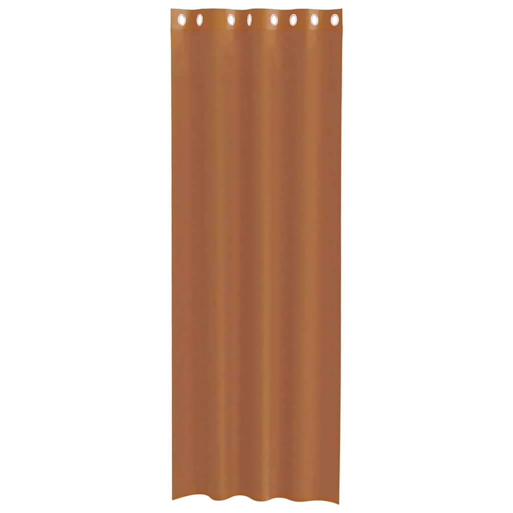 Voile Curtains with Grommets 2 pcs Terracotta