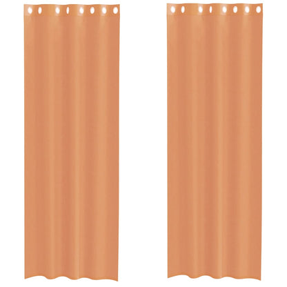 Voile Curtains with Grommets 2 pcs Terracotta