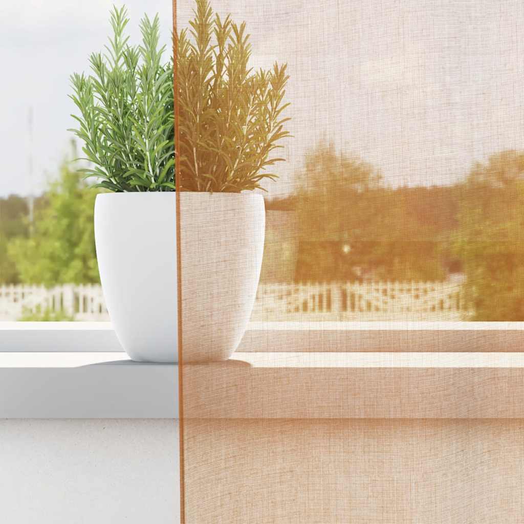 Voile Curtains with Grommets 2 pcs Terracotta