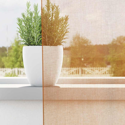 Voile Curtains with Grommets 2 pcs Terracotta