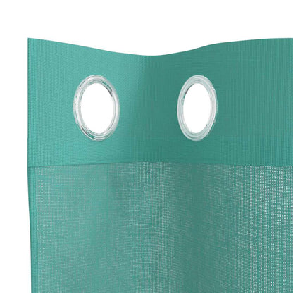 Voile Curtains with Grommets 2 pcs Turquoise