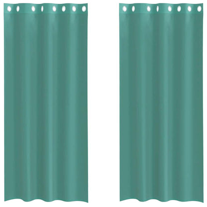 Voile Curtains with Grommets 2 pcs Turquoise