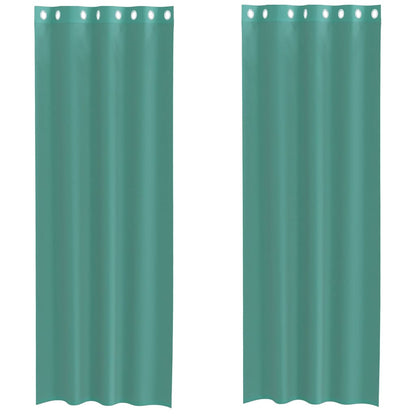 Voile Curtains with Grommets 2 pcs Turquoise