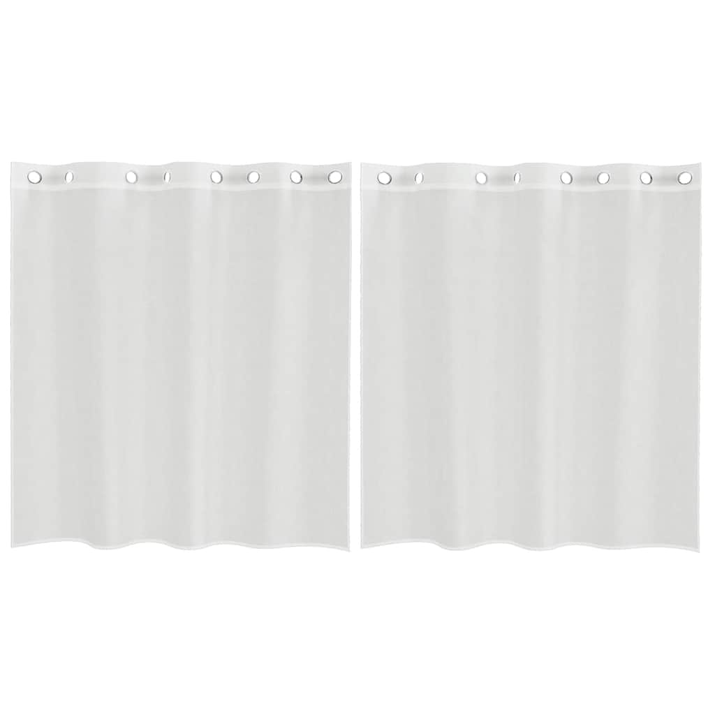 Voile Curtains with Grommets 2 pcs White