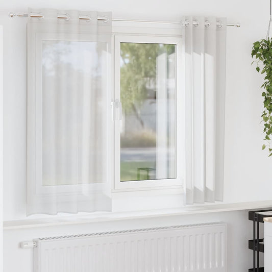 Voile Curtains with Grommets 2 pcs White