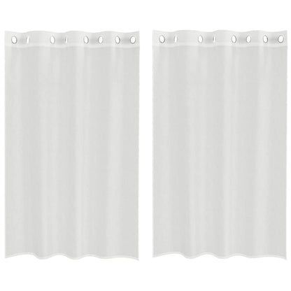 Voile Curtains with Grommets 2 pcs White