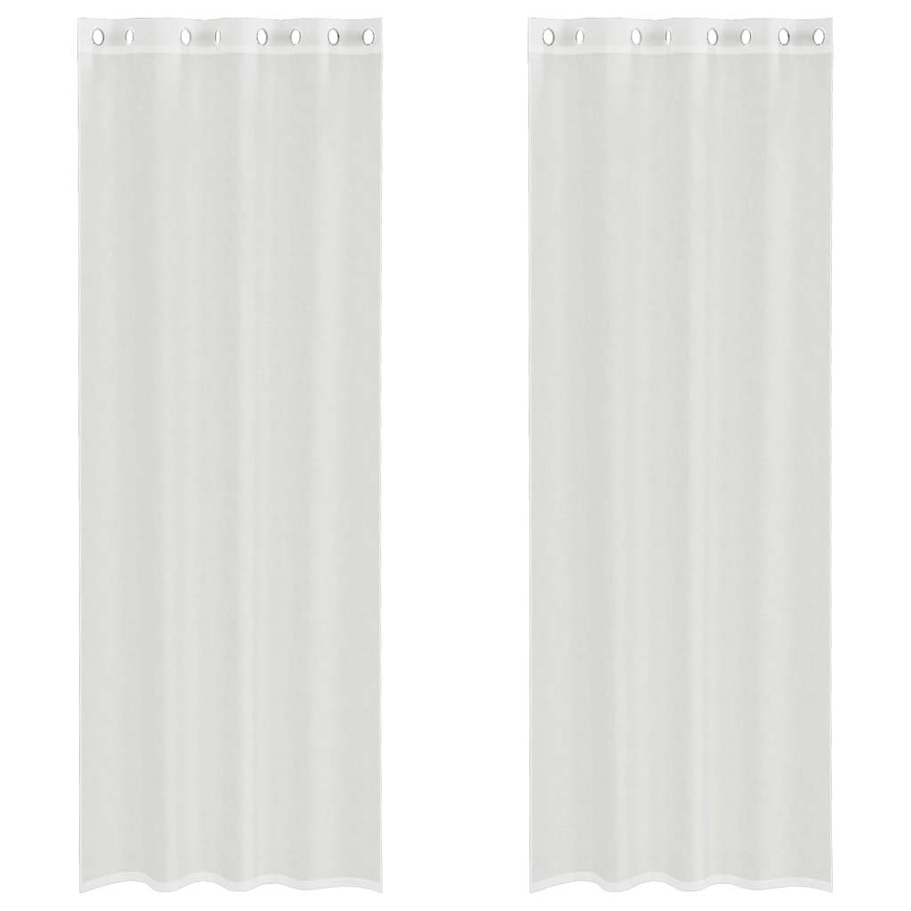Voile Curtains with Grommets 2 pcs White