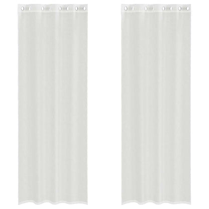Voile Curtains with Grommets 2 pcs White