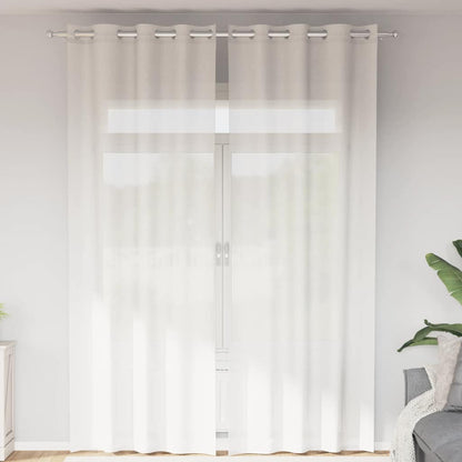 Voile Curtains with Grommets 2 pcs White