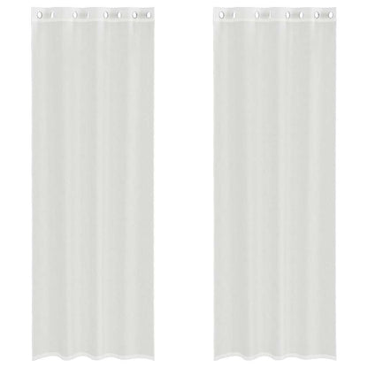 Voile Curtains with Grommets 2 pcs White