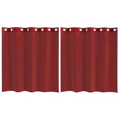 Voile Curtains with Grommets 2 pcs Wine Red