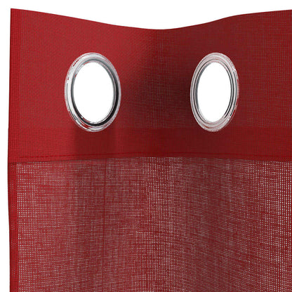 Voile Curtains with Grommets 2 pcs Wine Red