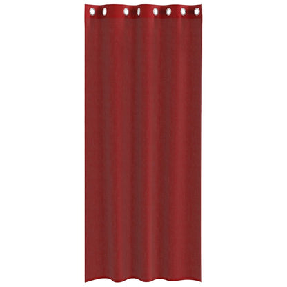 Voile Curtains with Grommets 2 pcs Wine Red