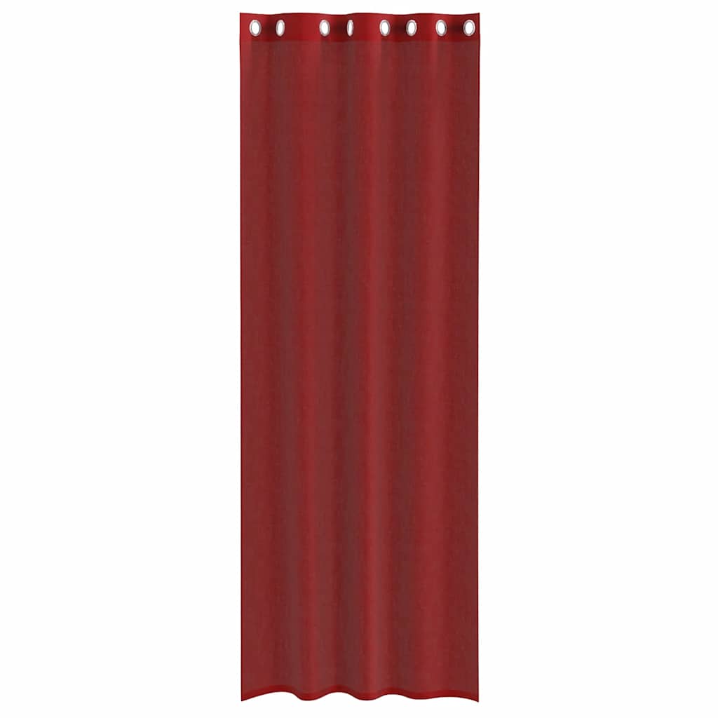Voile Curtains with Grommets 2 pcs Wine Red