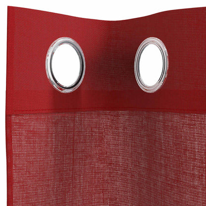 Voile Curtains with Grommets 2 pcs Wine Red