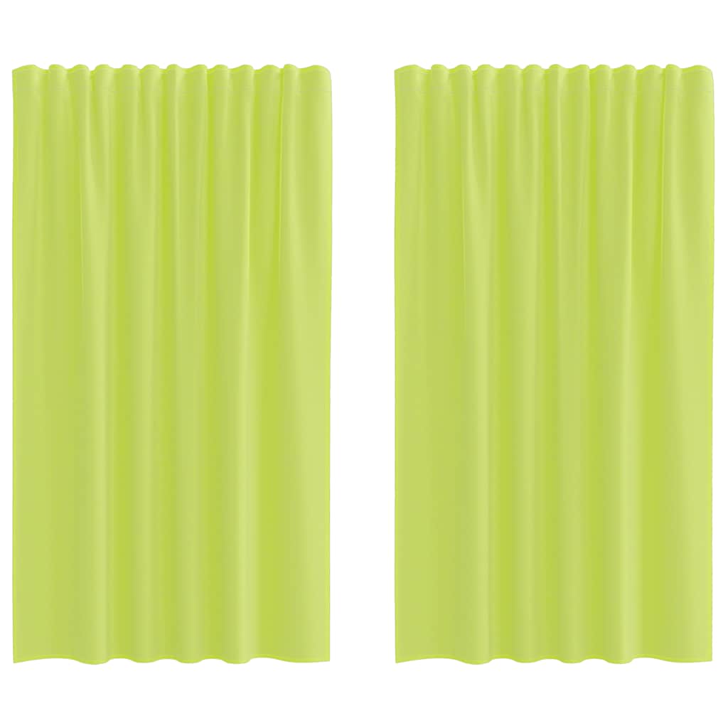 Voile Curtains with Rod Pockets 2 pcs Apple Green