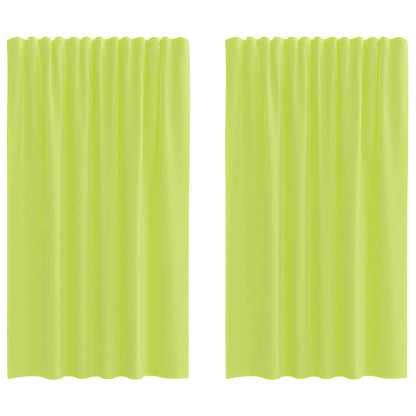 Voile Curtains with Rod Pockets 2 pcs Apple Green