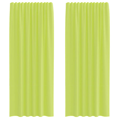 Voile Curtains with Rod Pockets 2 pcs Apple Green