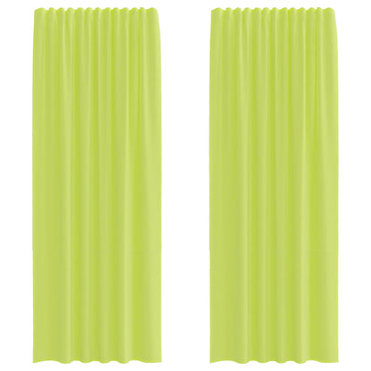 Voile Curtains with Rod Pockets 2 pcs Apple Green