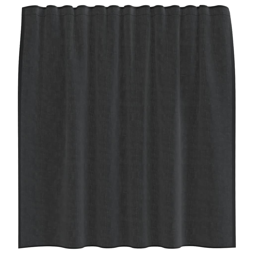 Voile Curtains with Rod Pockets 2 pcs Black