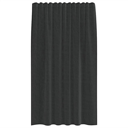 Voile Curtains with Rod Pockets 2 pcs Black