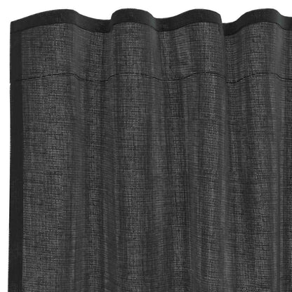 Voile Curtains with Rod Pockets 2 pcs Black