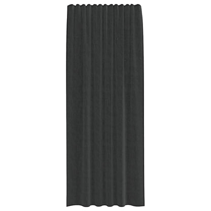Voile Curtains with Rod Pockets 2 pcs Black