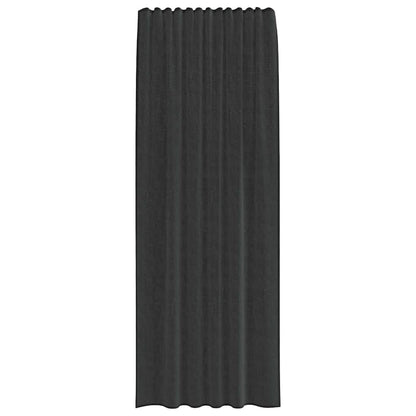 Voile Curtains with Rod Pockets 2 pcs Black