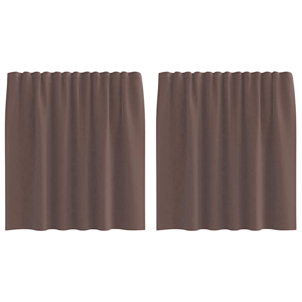 Voile Curtains with Rod Pockets 2 pcs Brown