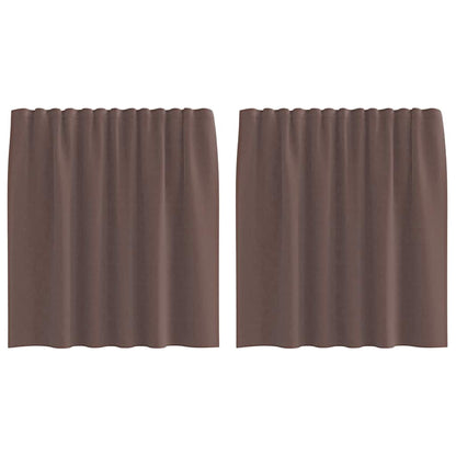 Voile Curtains with Rod Pockets 2 pcs Brown