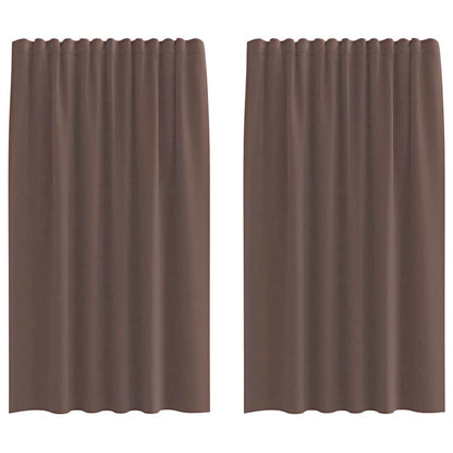 Voile Curtains with Rod Pockets 2 pcs Brown