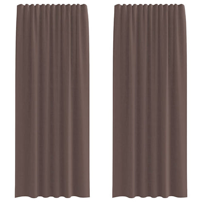 Voile Curtains with Rod Pockets 2 pcs Brown