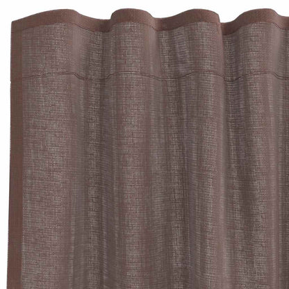 Voile Curtains with Rod Pockets 2 pcs Brown