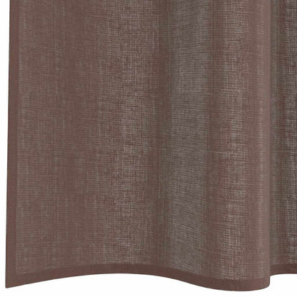 Voile Curtains with Rod Pockets 2 pcs Brown