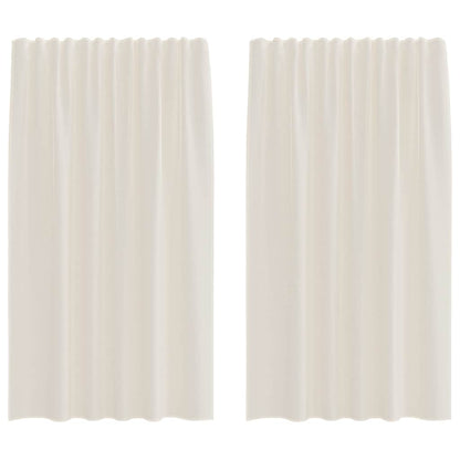 Voile Curtains with Rod Pockets 2 pcs Cream