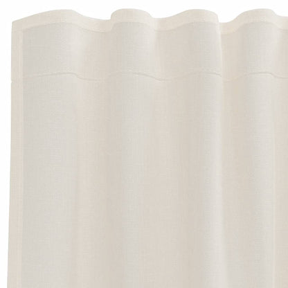 Voile Curtains with Rod Pockets 2 pcs Cream
