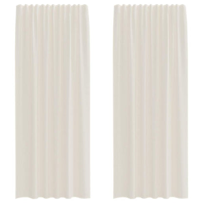 Voile Curtains with Rod Pockets 2 pcs Cream