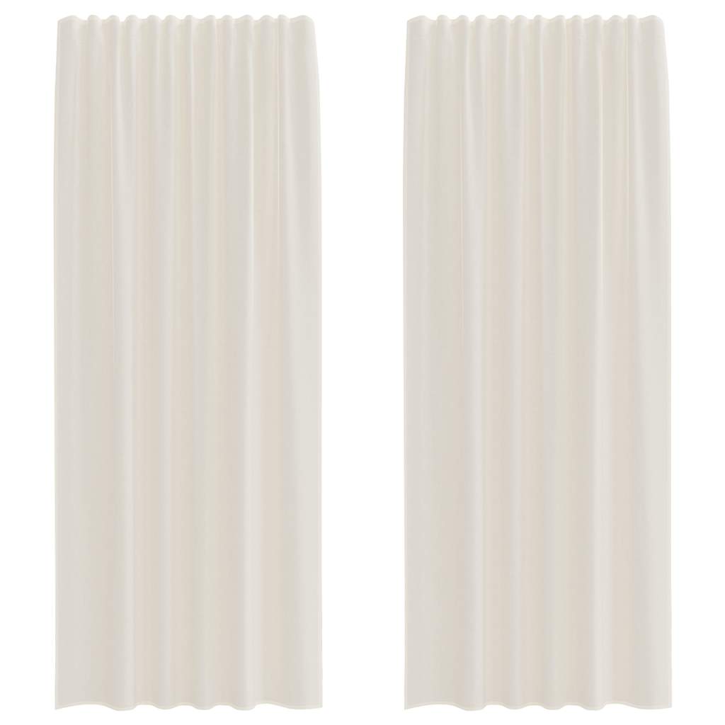Voile Curtains with Rod Pockets 2 pcs Cream