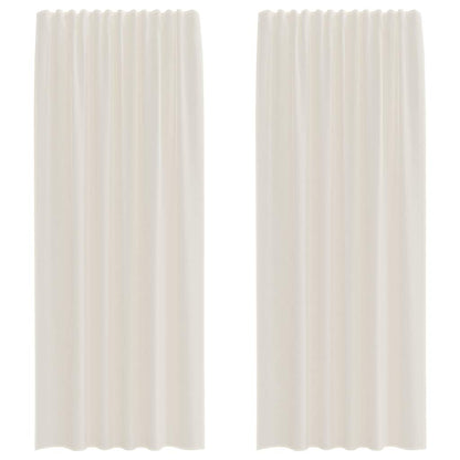 Voile Curtains with Rod Pockets 2 pcs Cream