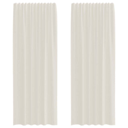 Voile Curtains with Rod Pockets 2 pcs Cream