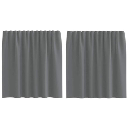 Voile Curtains with Rod Pockets 2 pcs Dark Grey