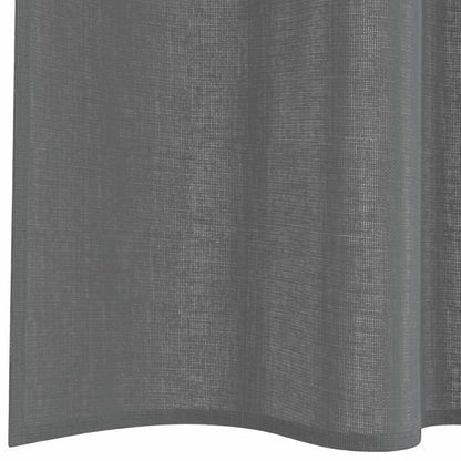 Voile Curtains with Rod Pockets 2 pcs Dark Grey