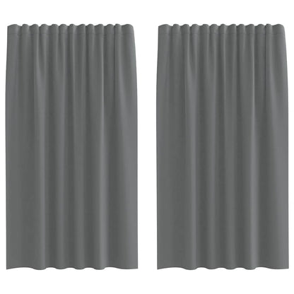 Voile Curtains with Rod Pockets 2 pcs Dark Grey
